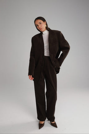 מכנסי מון קורדרוי חום כהה