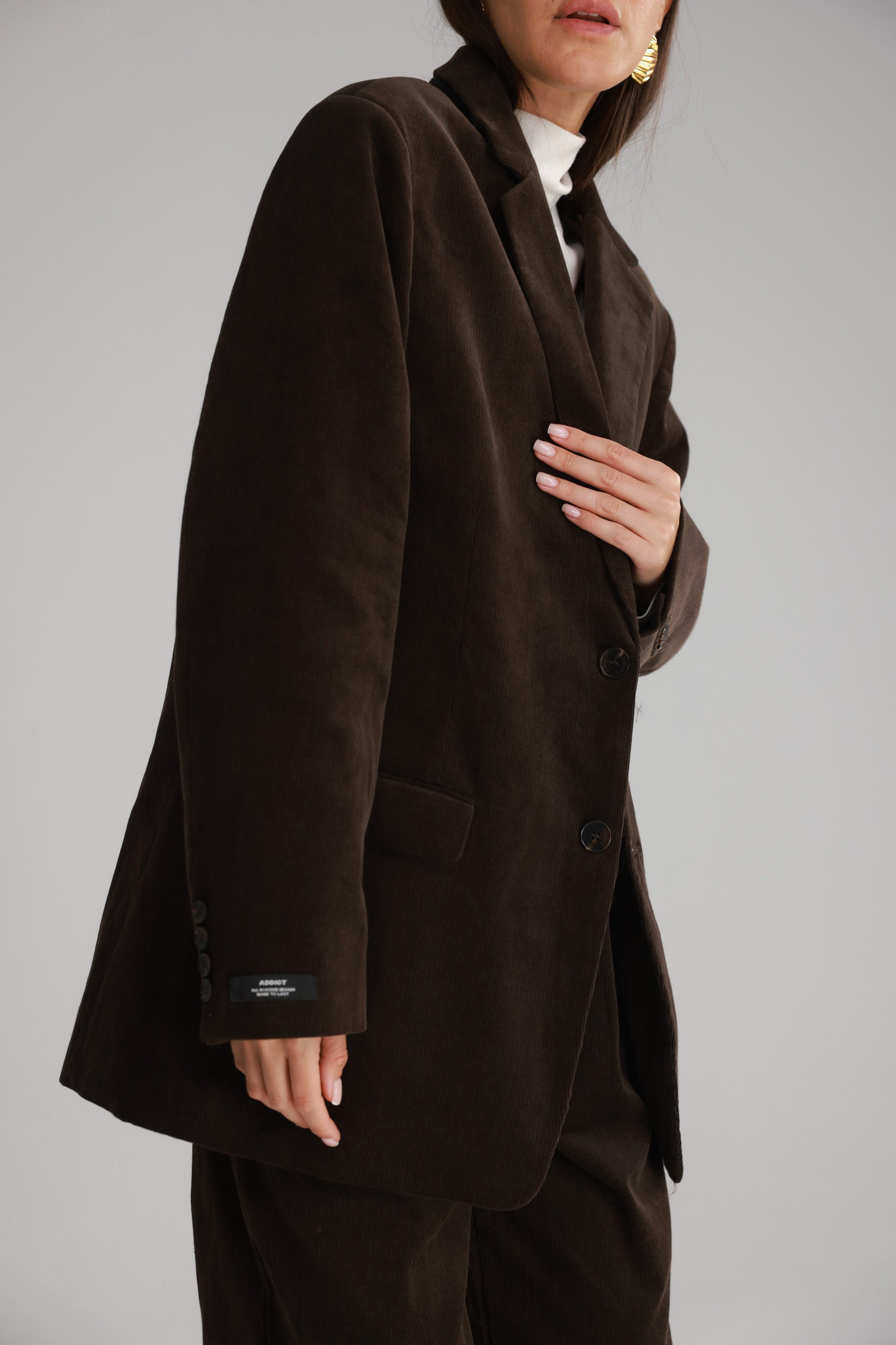 בלייזר מון קורדרוי חום כהה