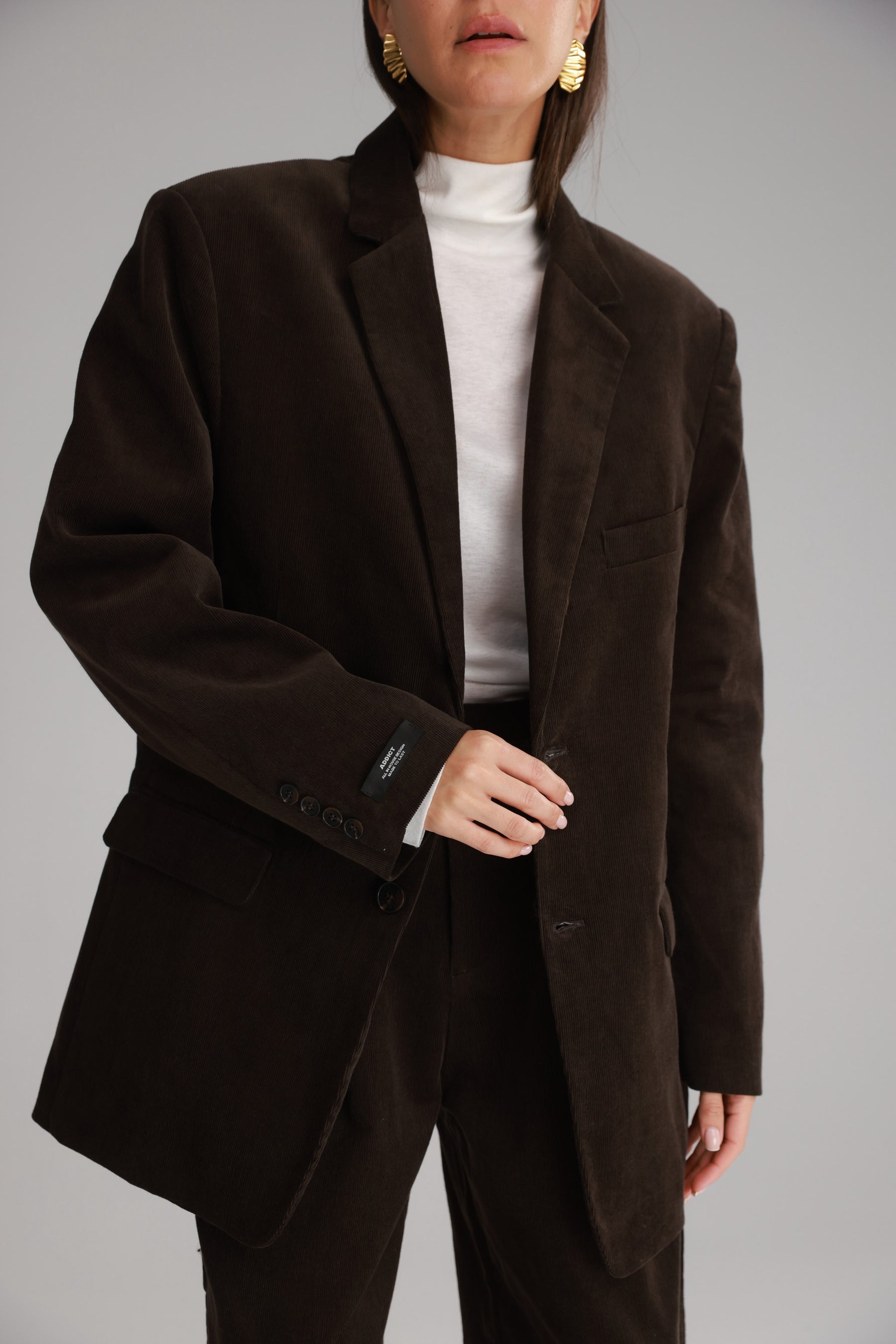 בלייזר מון קורדרוי חום כהה