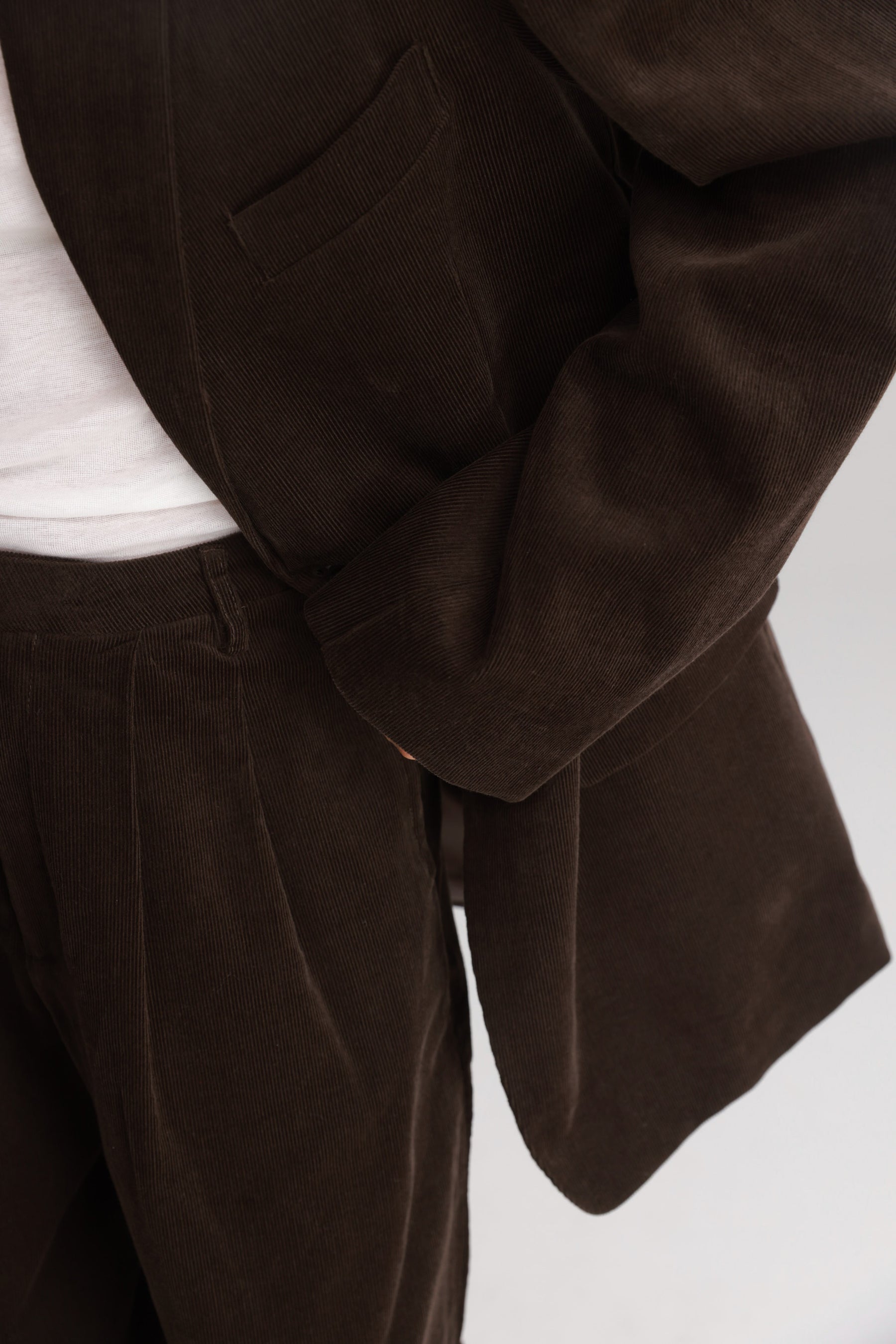 מכנסי מון קורדרוי חום כהה