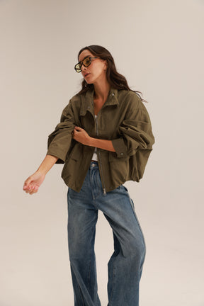 ג'קט בומבר פטריק חאקי