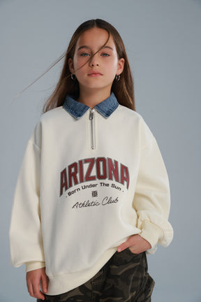 סוויטשירט דורי שמנת