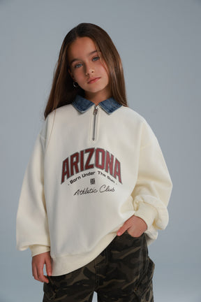 סוויטשירט דורי שמנת