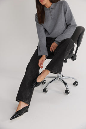 נעלי עקב דיאן שחורות