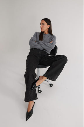 נעלי עקב דיאן שחורות