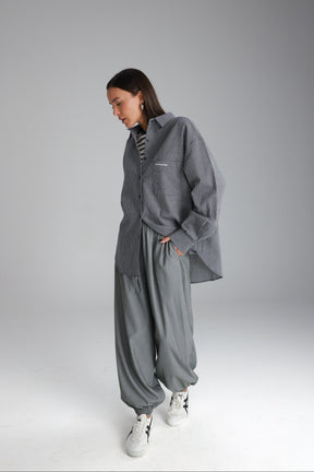 חולצת לאלי מכופתרת נייבי