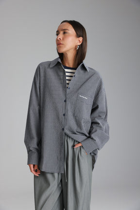 חולצת לאלי מכופתרת נייבי