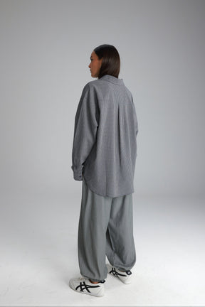 חולצת לאלי מכופתרת נייבי