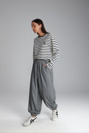 חולצת לוסי פסים שמנת/נייבי