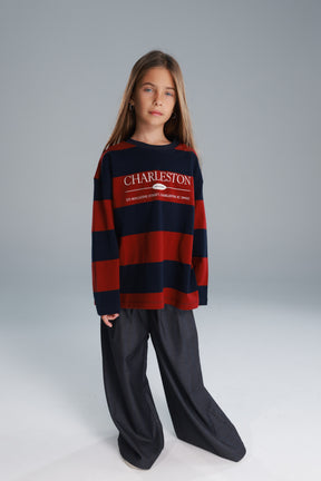 חולצת ויולה נייבי/בורדו