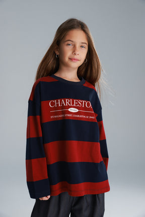 חולצת ויולה נייבי/בורדו