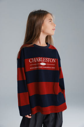 חולצת ויולה נייבי/בורדו