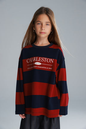 חולצת ויולה נייבי/בורדו