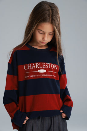 חולצת ויולה נייבי/בורדו