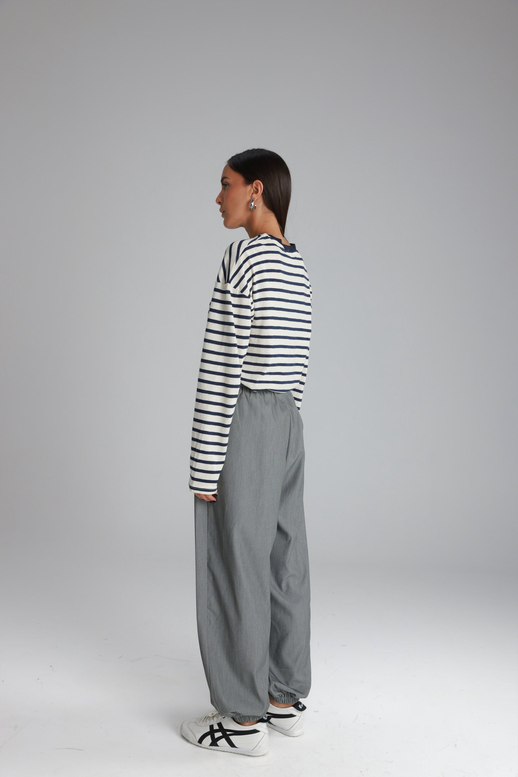 חולצת לוסי פסים שמנת/נייבי