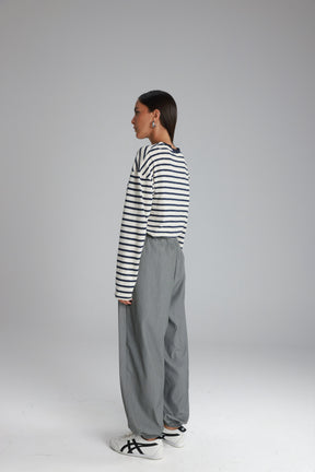 חולצת לוסי פסים שמנת/נייבי