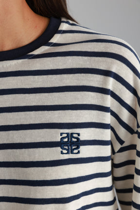 חולצת לוסי פסים שמנת/נייבי