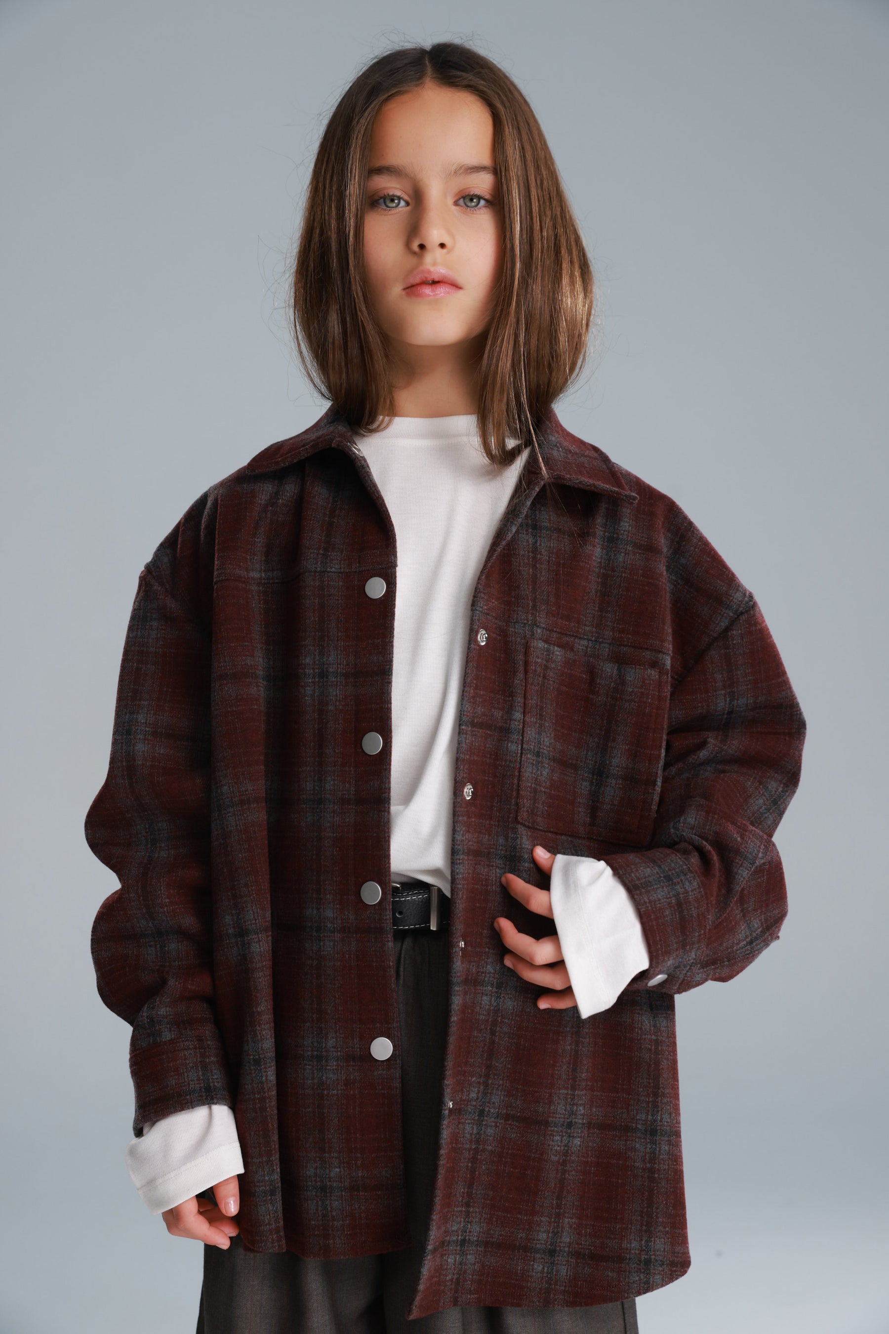 חולצת רוברטו מכופתרת בורדו