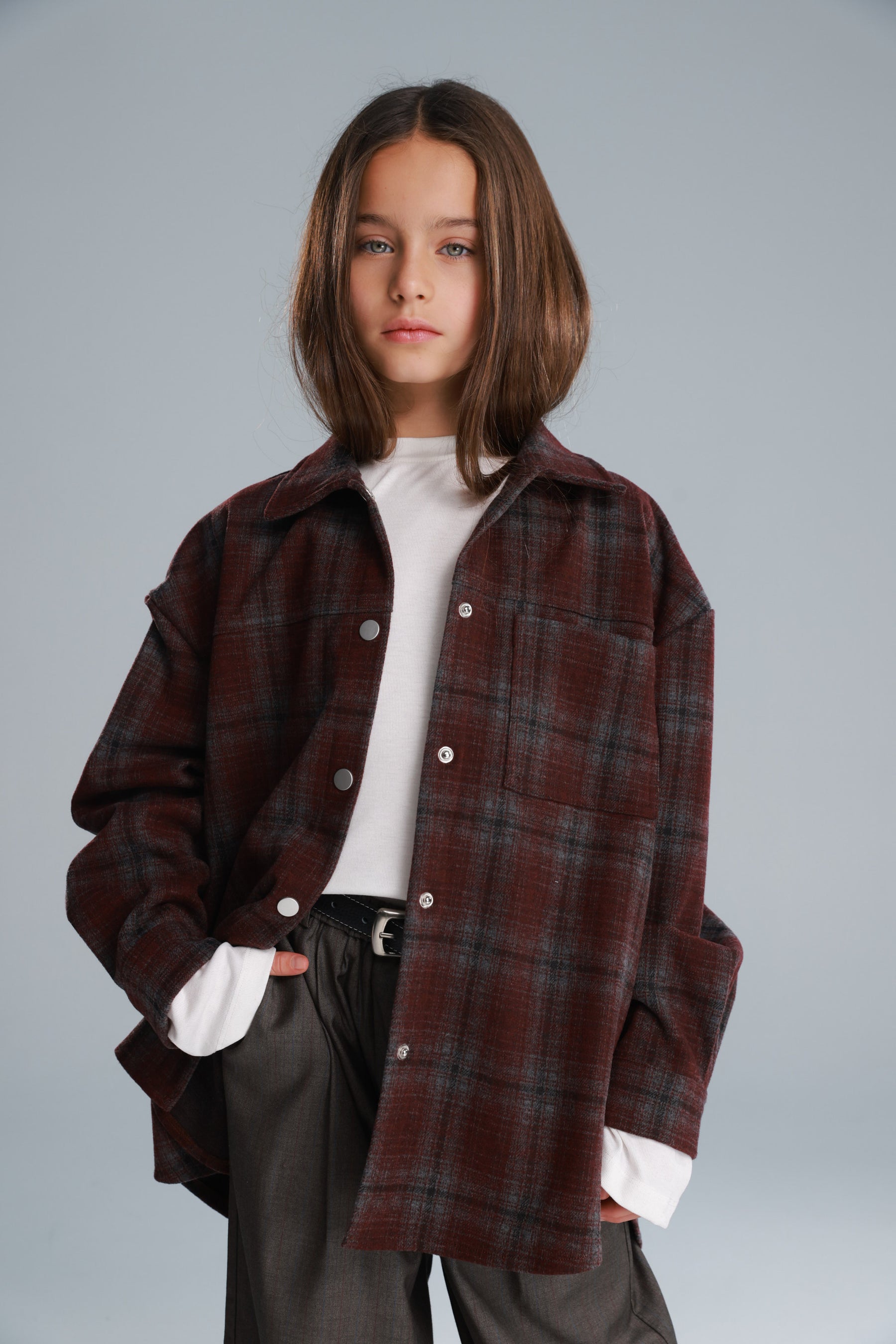 חולצת רוברטו מכופתרת בורדו