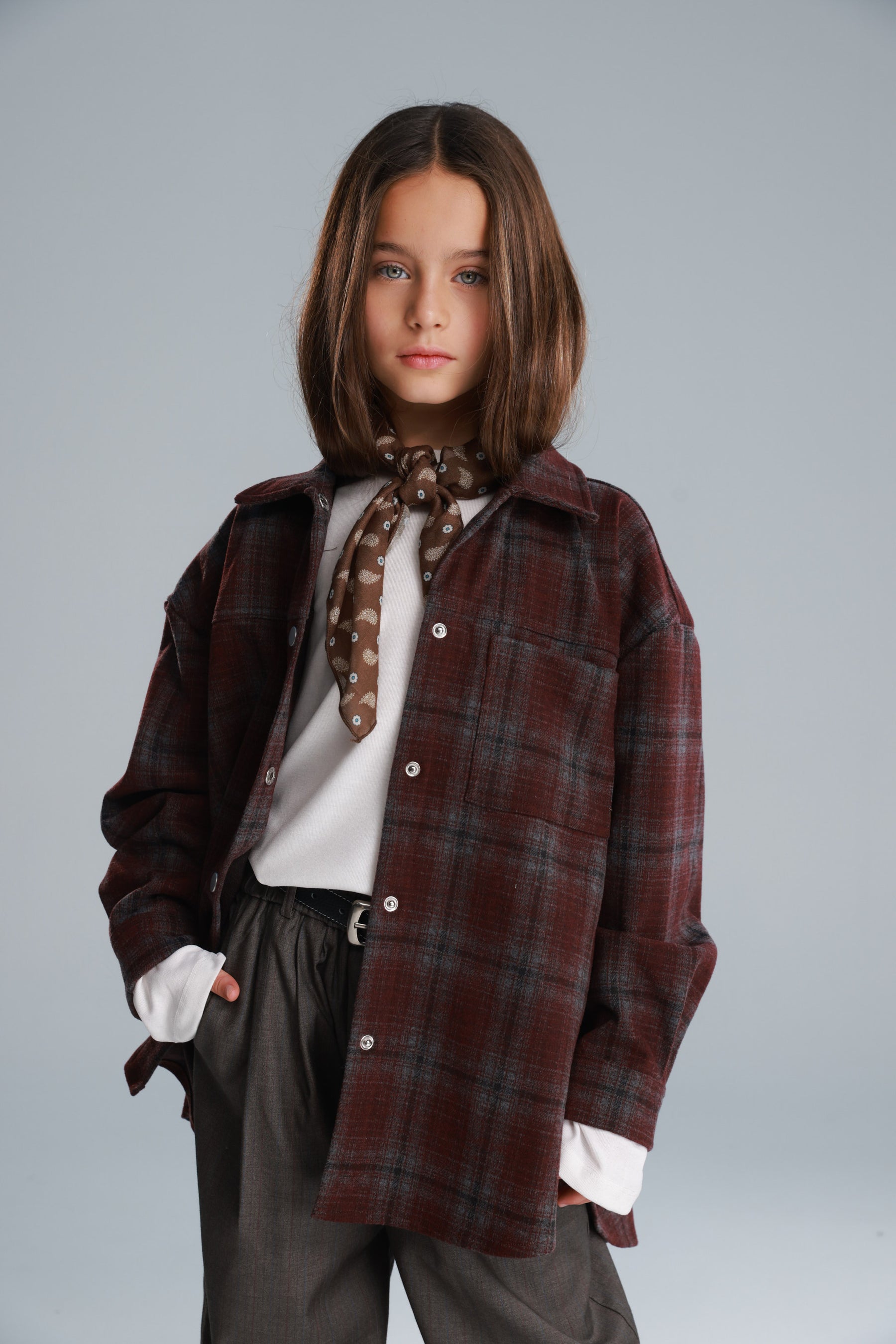 חולצת רוברטו מכופתרת בורדו