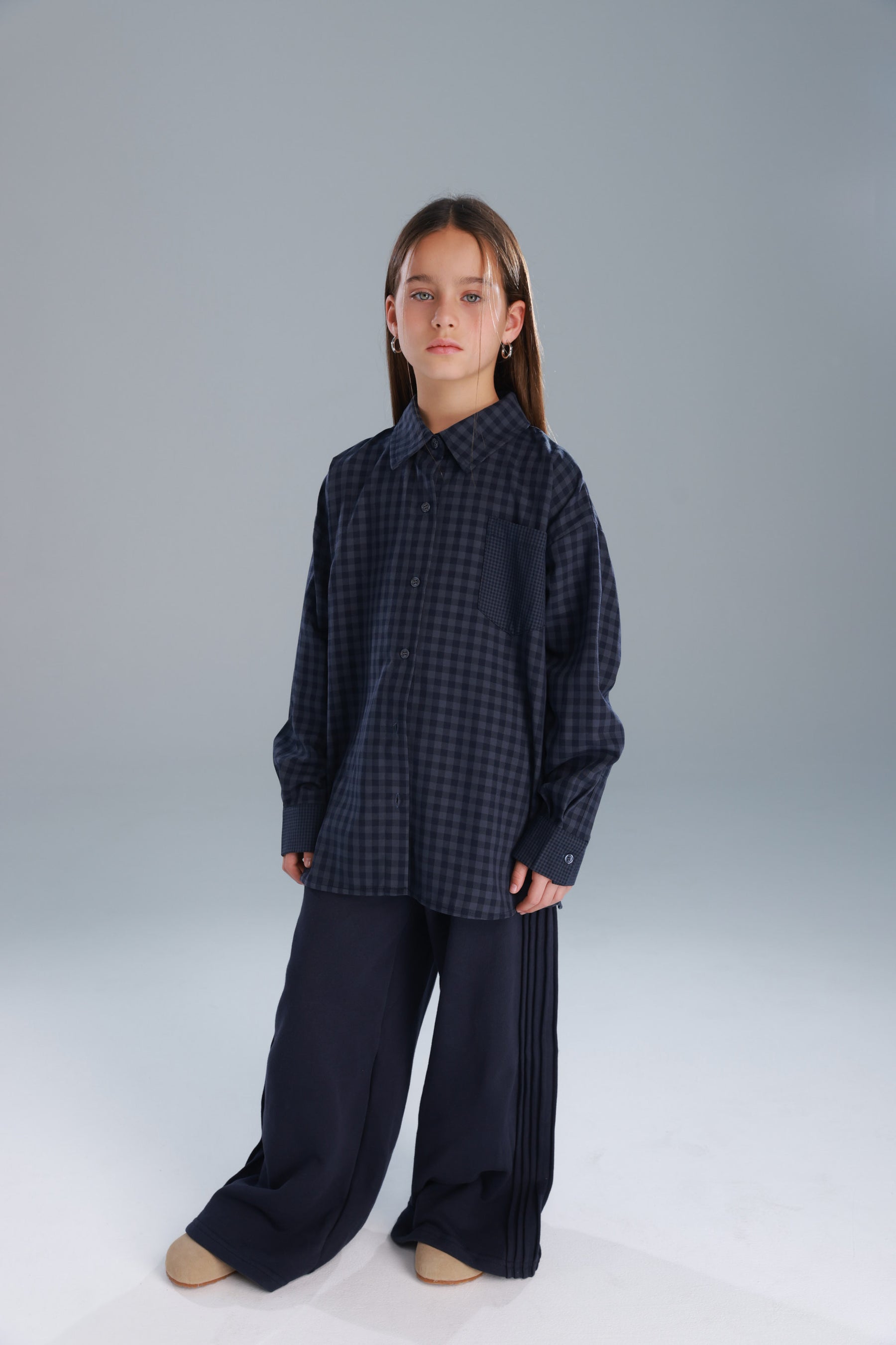 חולצת מרטין מכופתרת נייבי