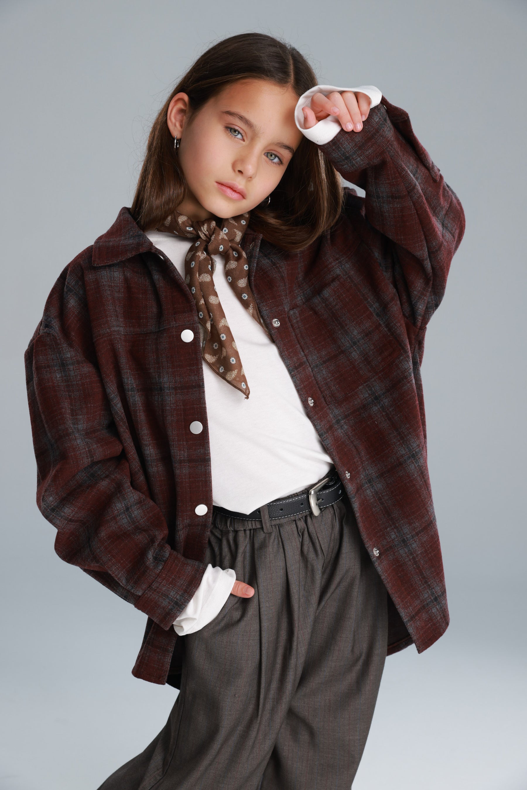 חולצת רוברטו מכופתרת בורדו