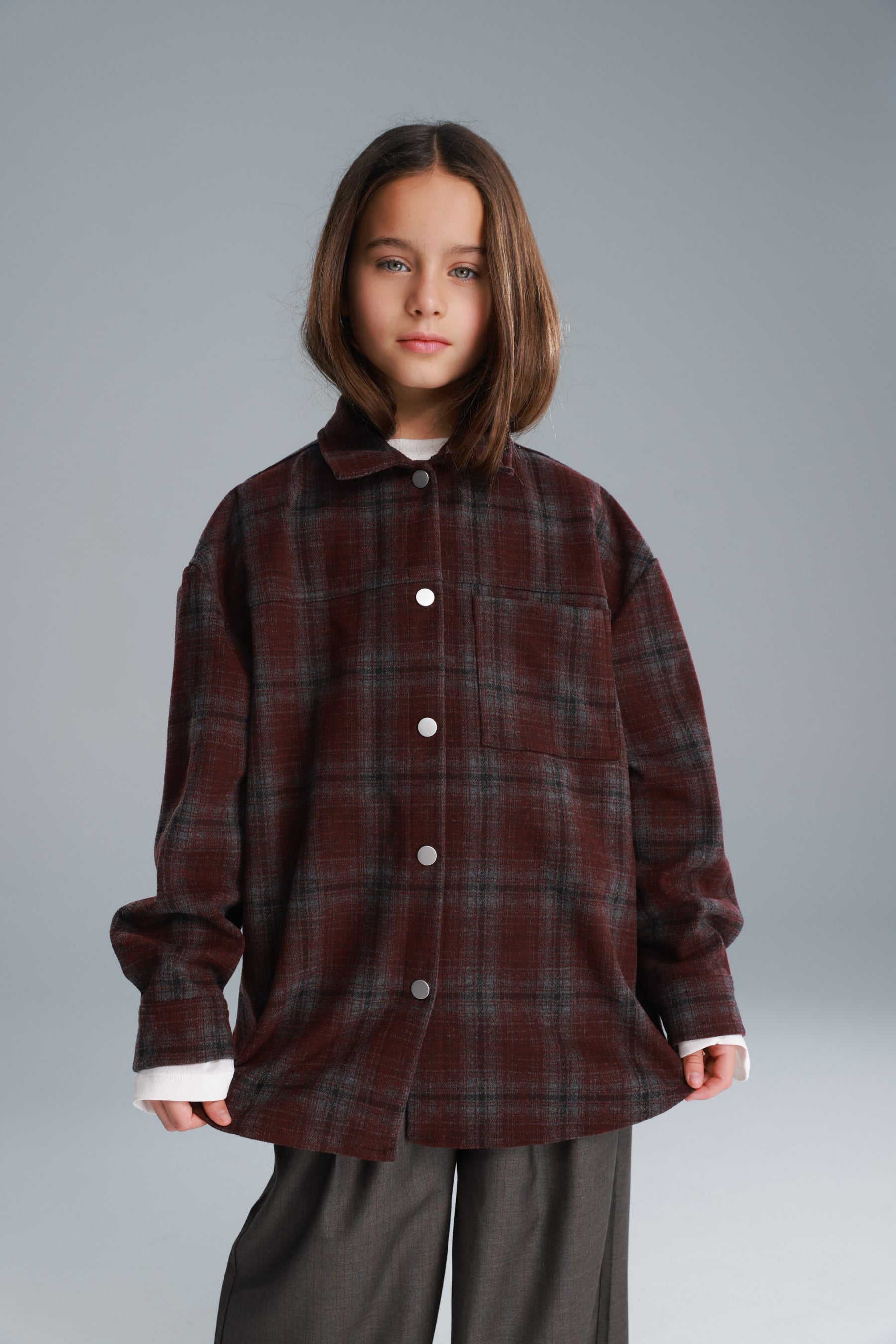 חולצת רוברטו מכופתרת בורדו