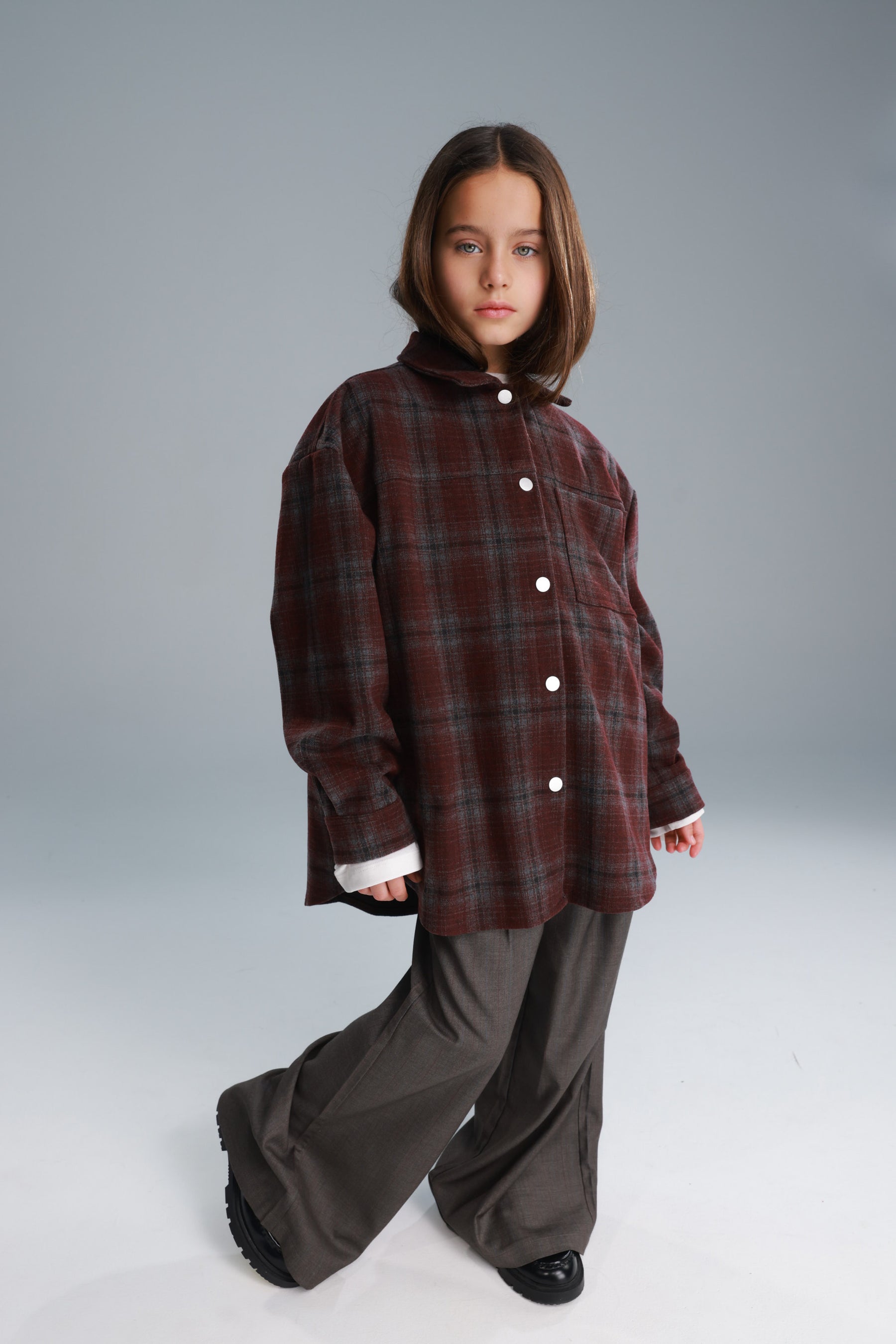 חולצת רוברטו מכופתרת בורדו