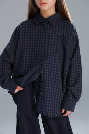 חולצת מרטין מכופתרת נייבי