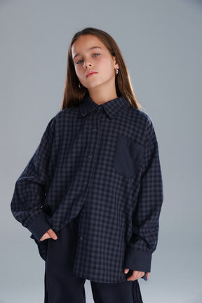 חולצת מרטין מכופתרת נייבי