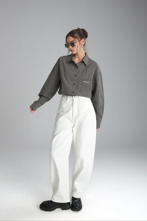 חולצת לאלי מכופתרת שחורה