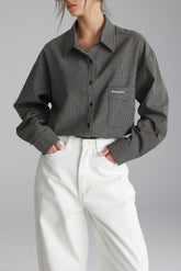 חולצת לאלי מכופתרת שחורה