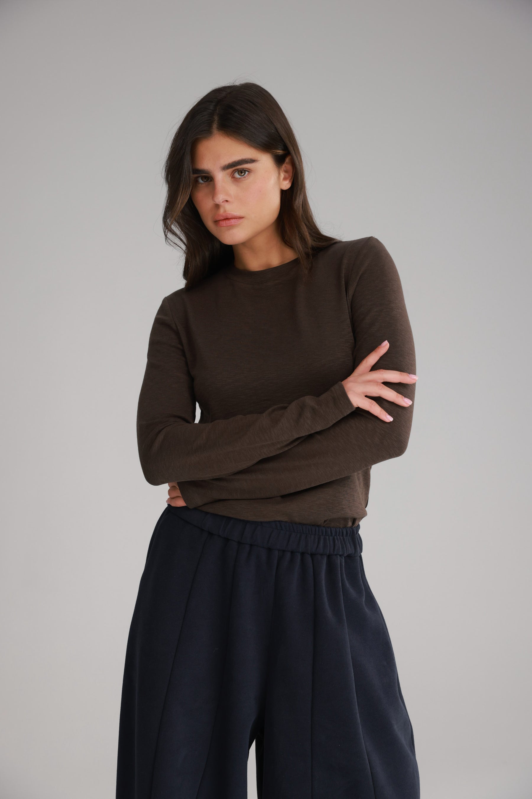 חולצת ג'יני חומה