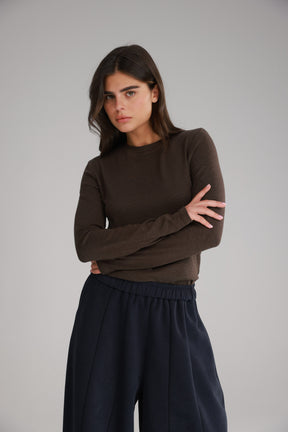 חולצת ג'יני חומה