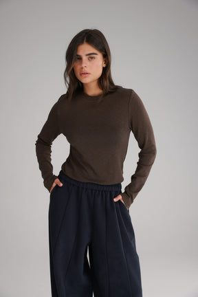 חולצת ג'יני חומה