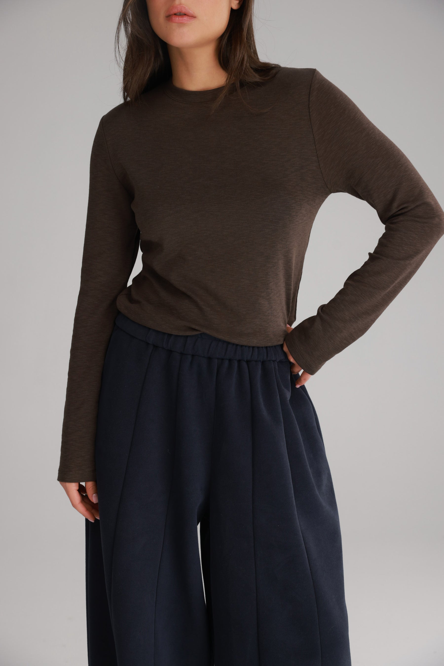 חולצת ג'יני חומה