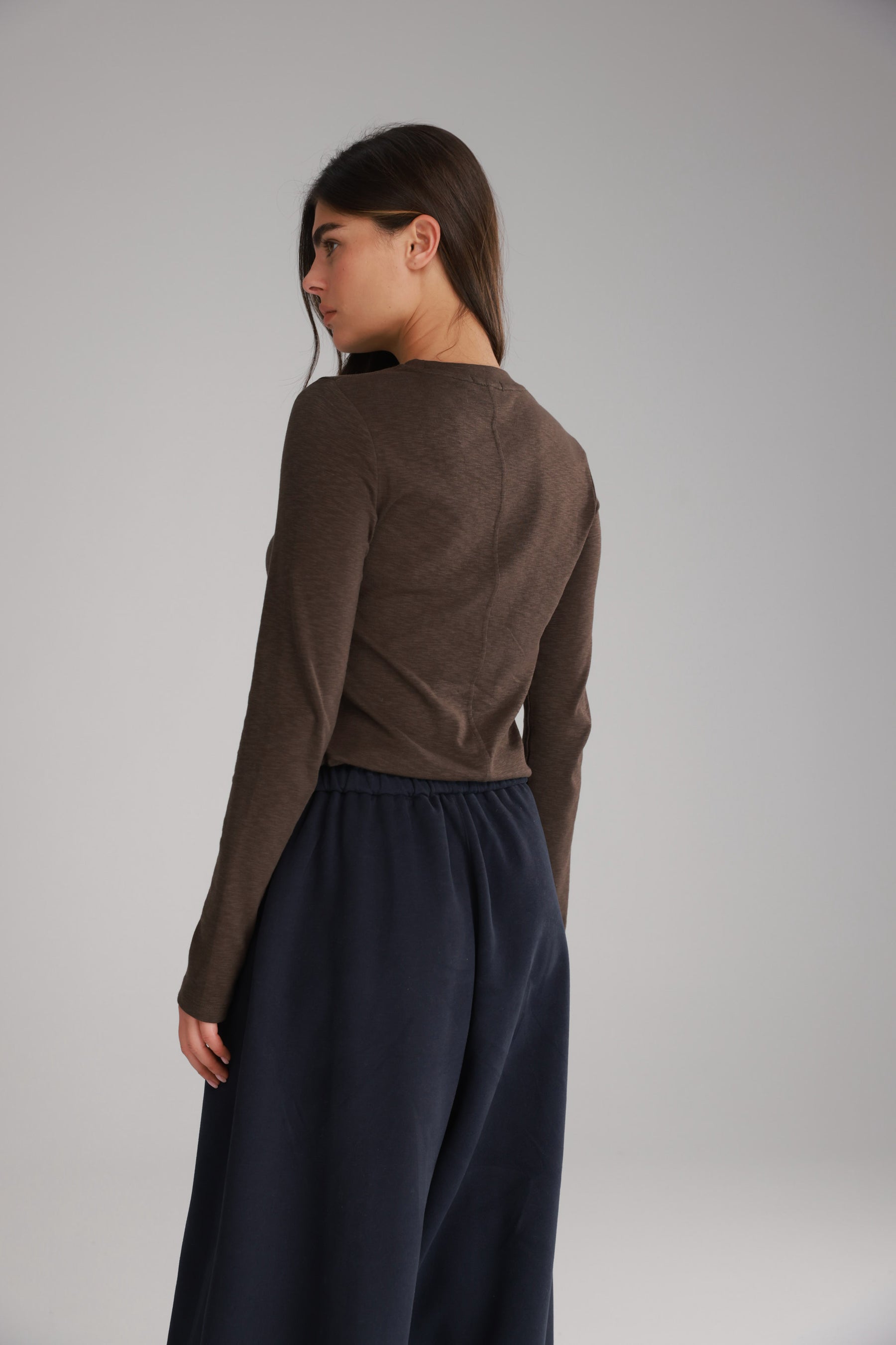 חולצת ג'יני חומה