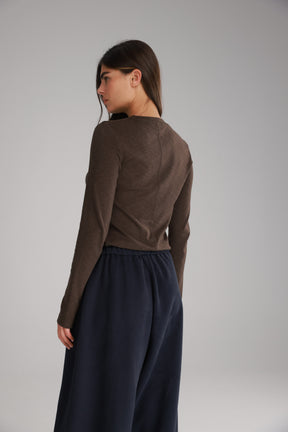 חולצת ג'יני חומה