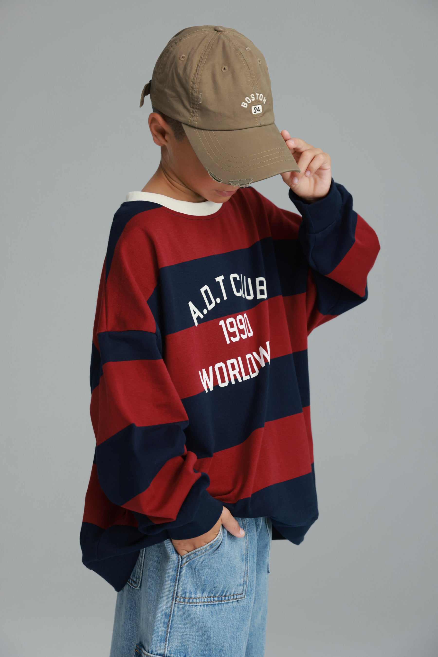 חולצת קאי נייבי/בורדו