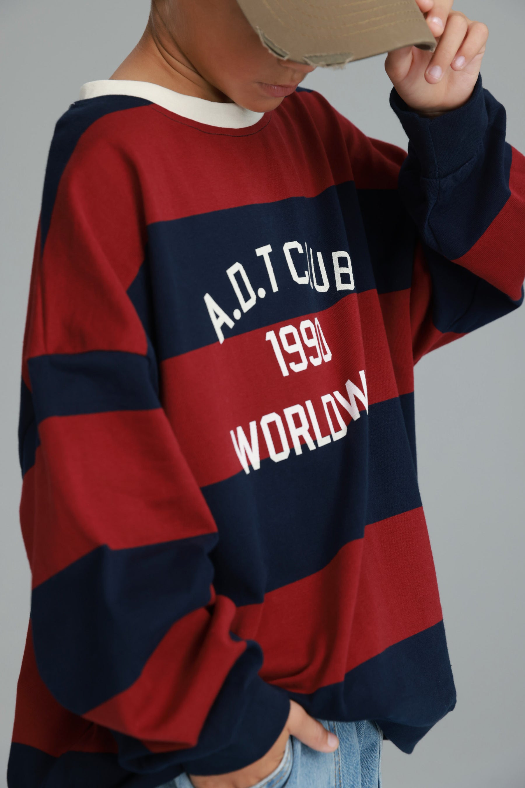 חולצת קאי נייבי/בורדו