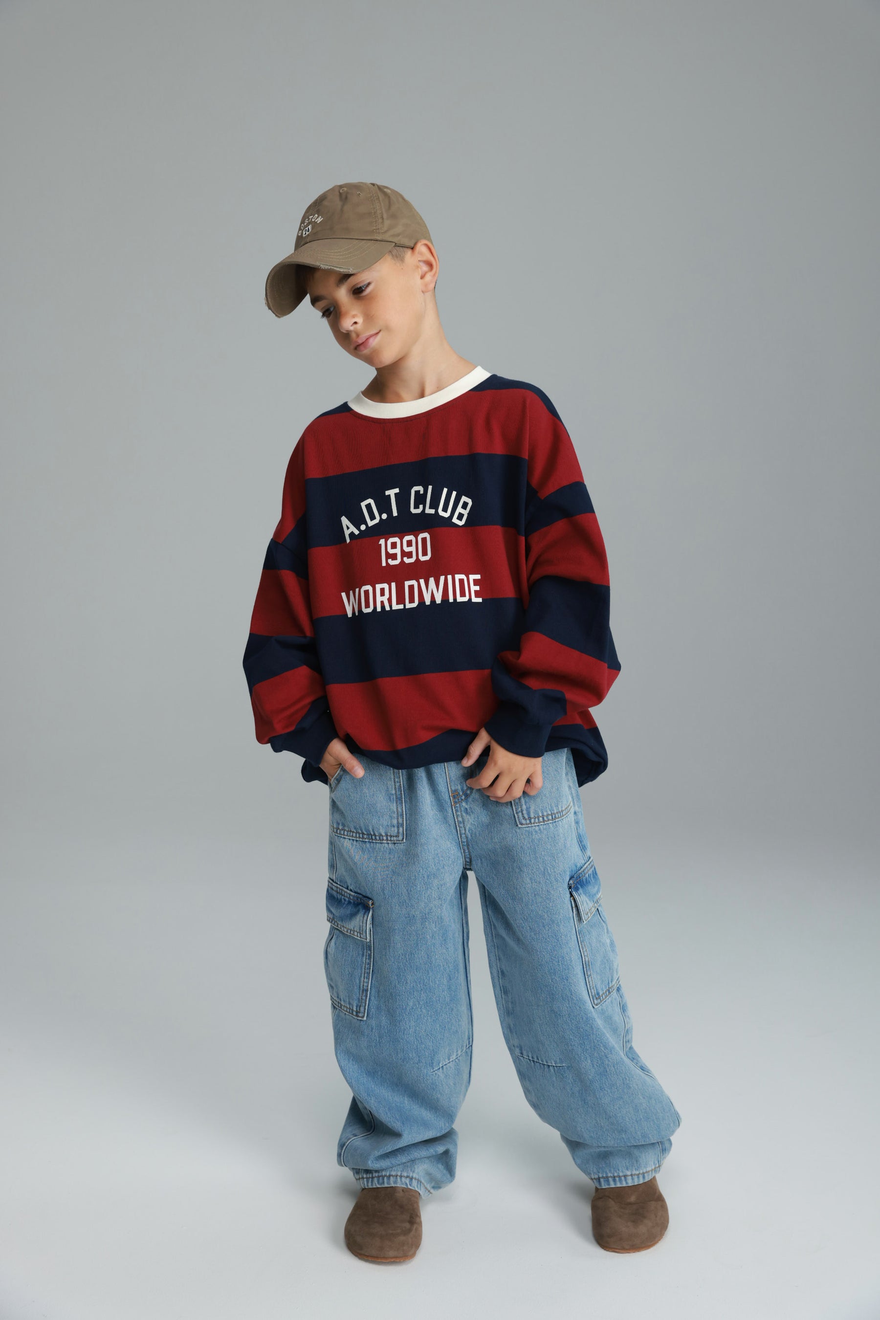 חולצת קאי נייבי/בורדו