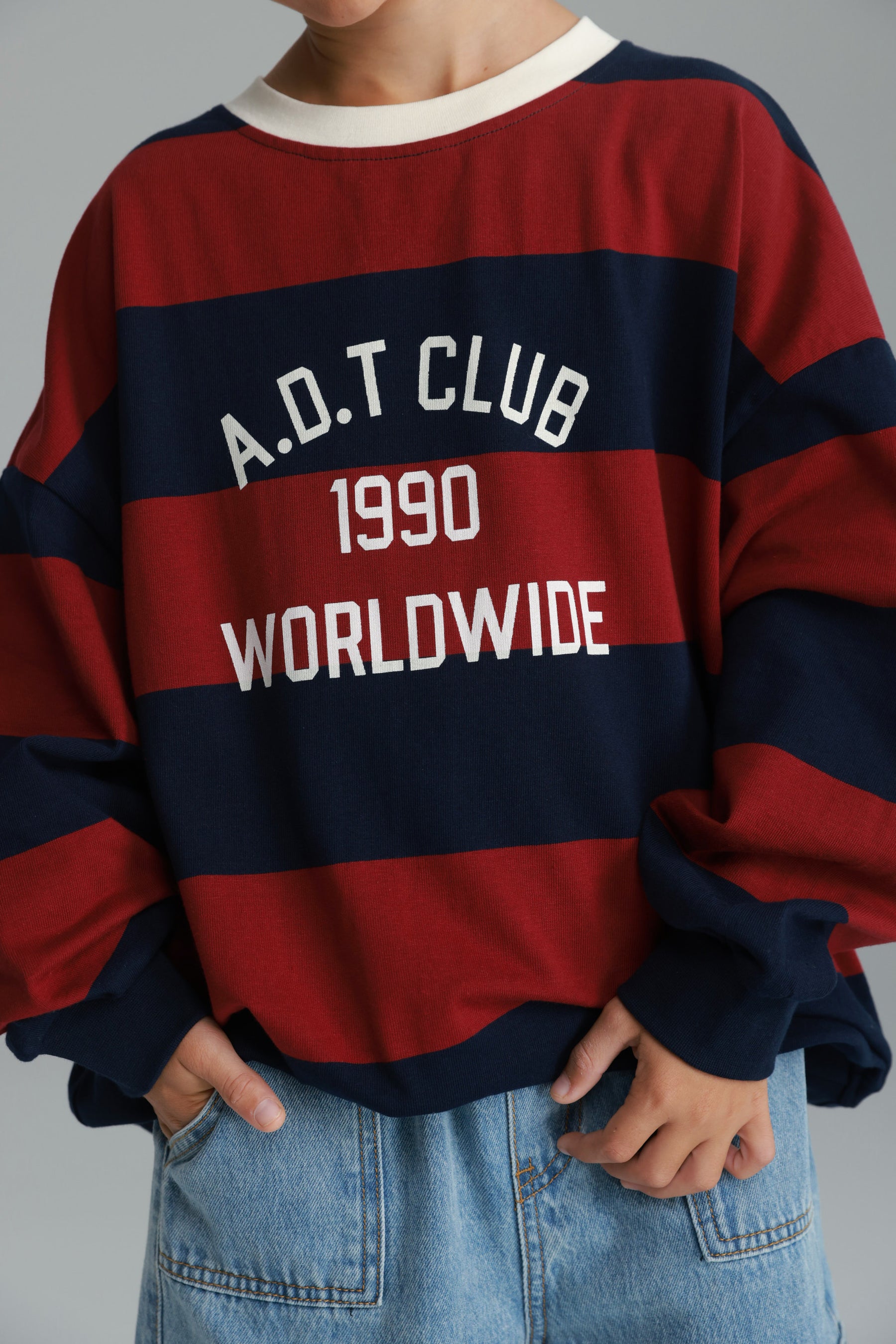 חולצת קאי נייבי/בורדו