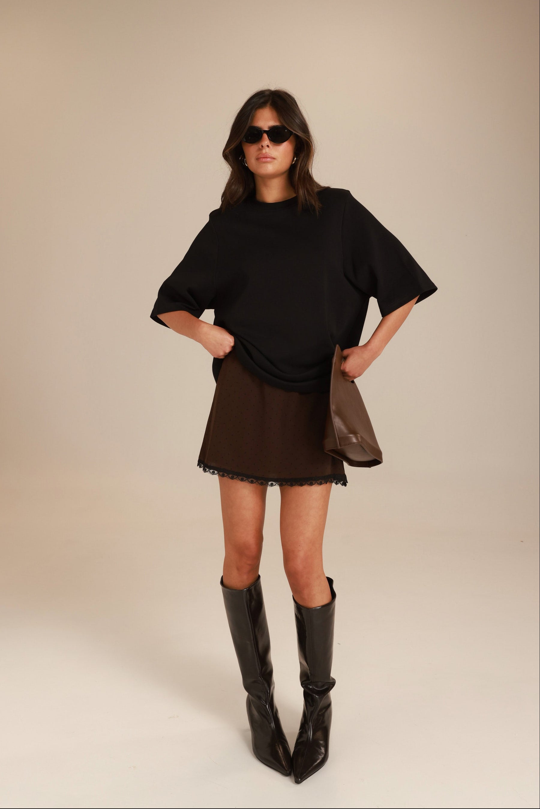 חצאית טיאגו חומה