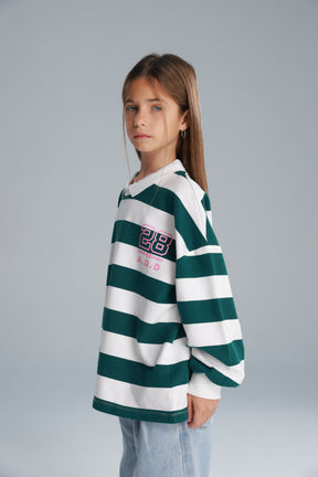 חולצת יוסטון פסים ירוק/לבן