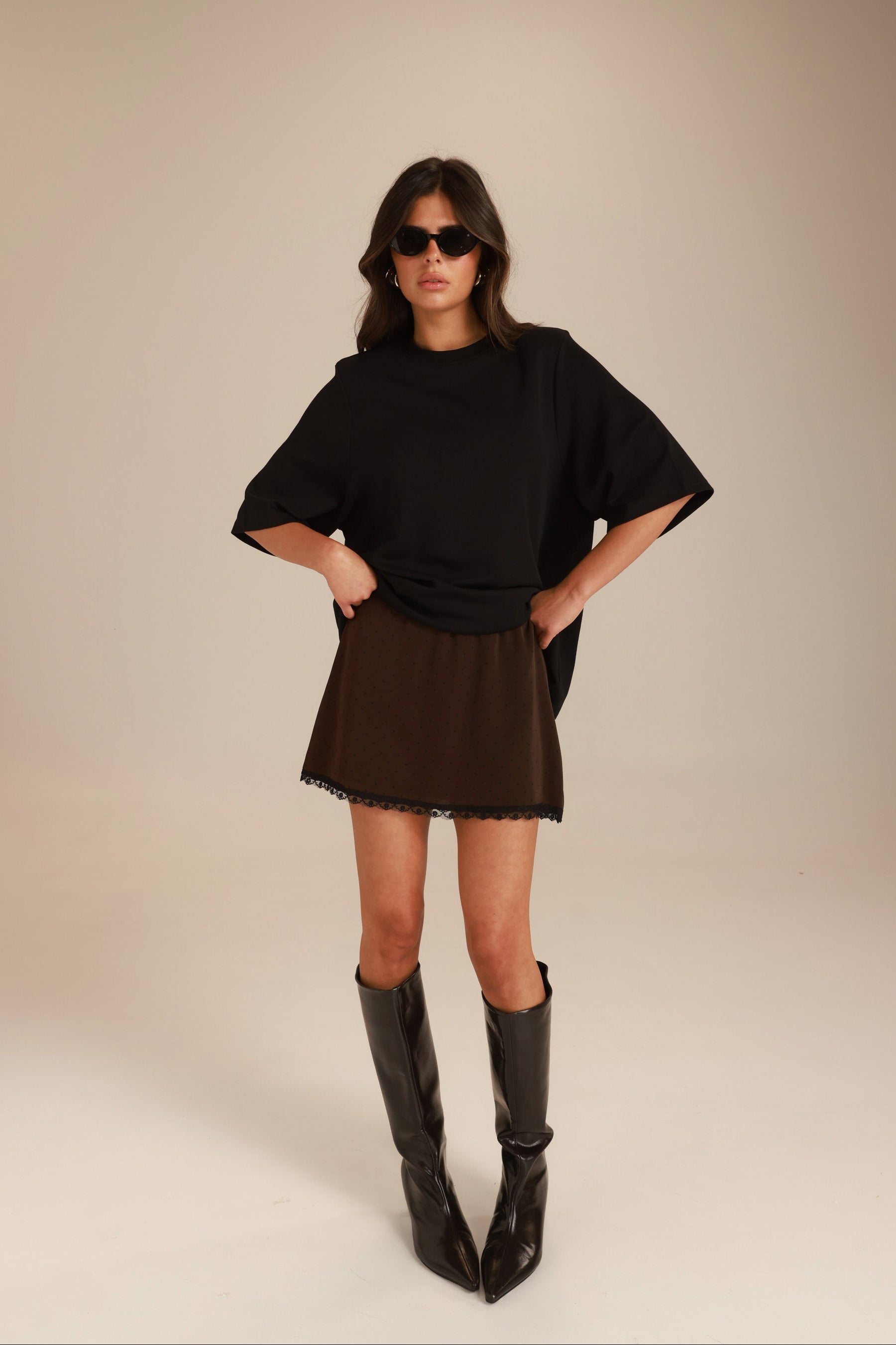 חצאית טיאגו חומה