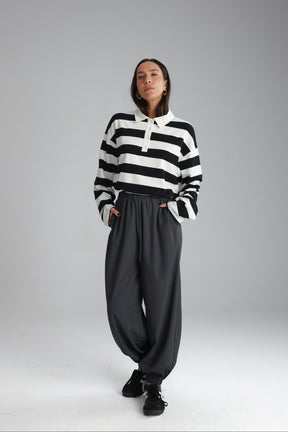 חולצת לורי פסים שחור/לבן