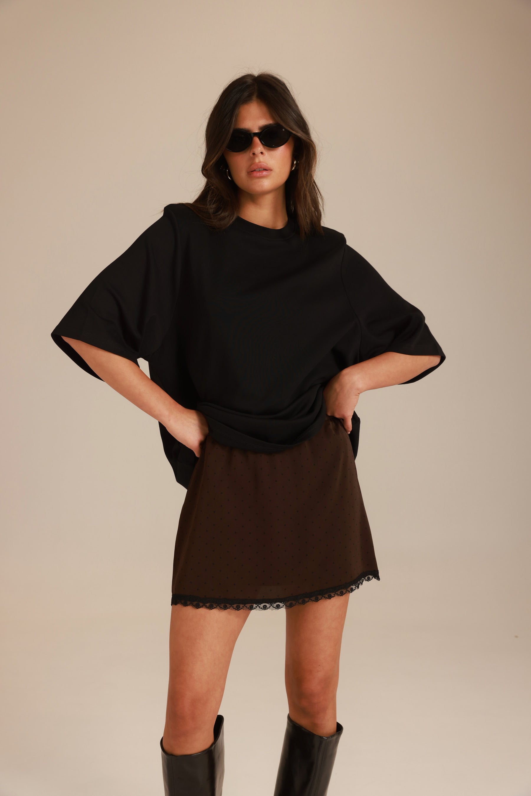 חצאית טיאגו חומה