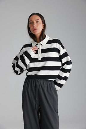 חולצת לורי פסים שחור/לבן