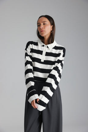 חולצת לורי פסים שחור/לבן