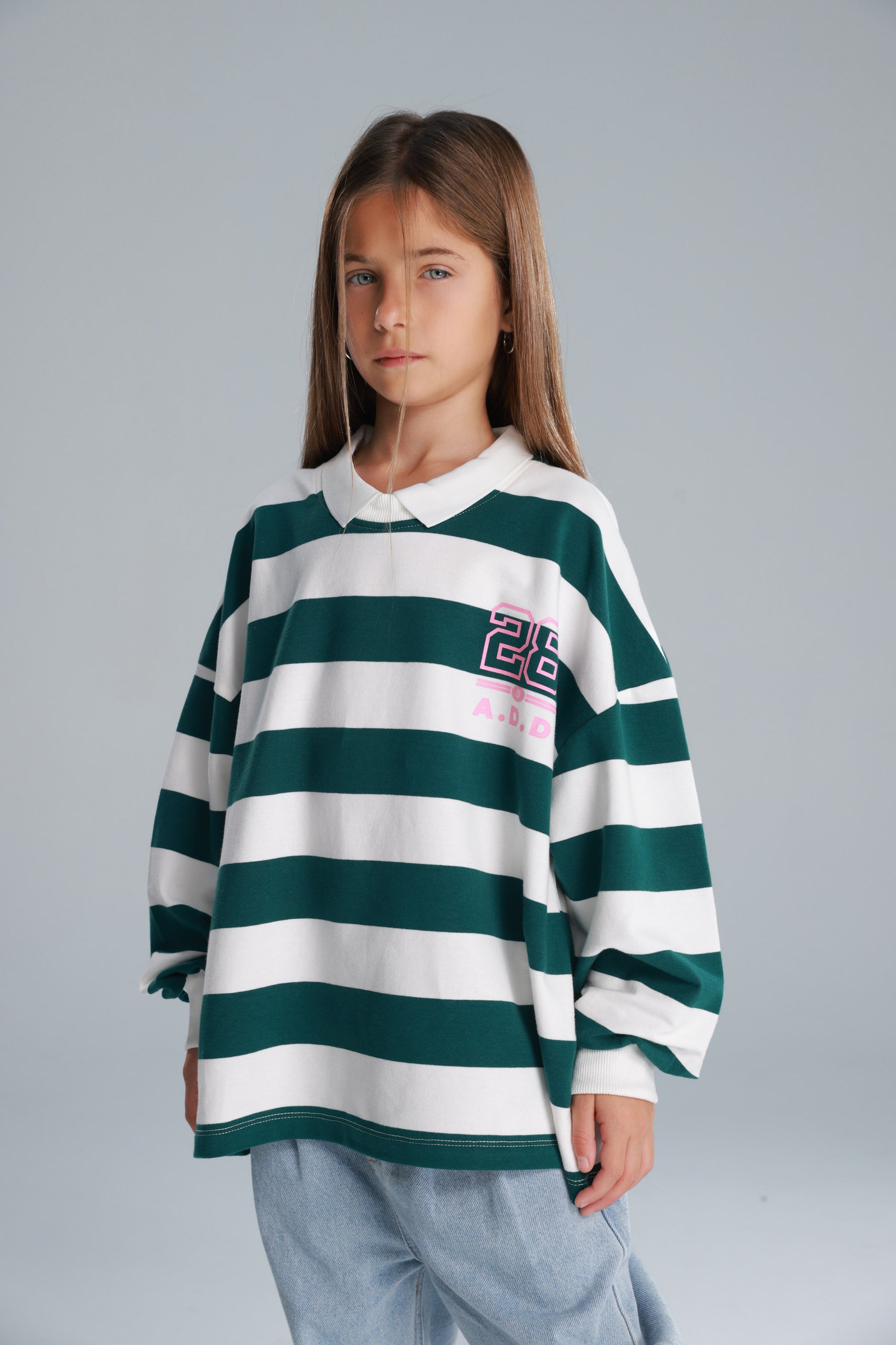 חולצת יוסטון פסים ירוק/לבן